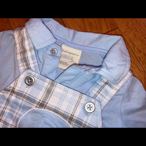 First Impressions Elephant Overalls, 6 mo - Picture 4 of 6